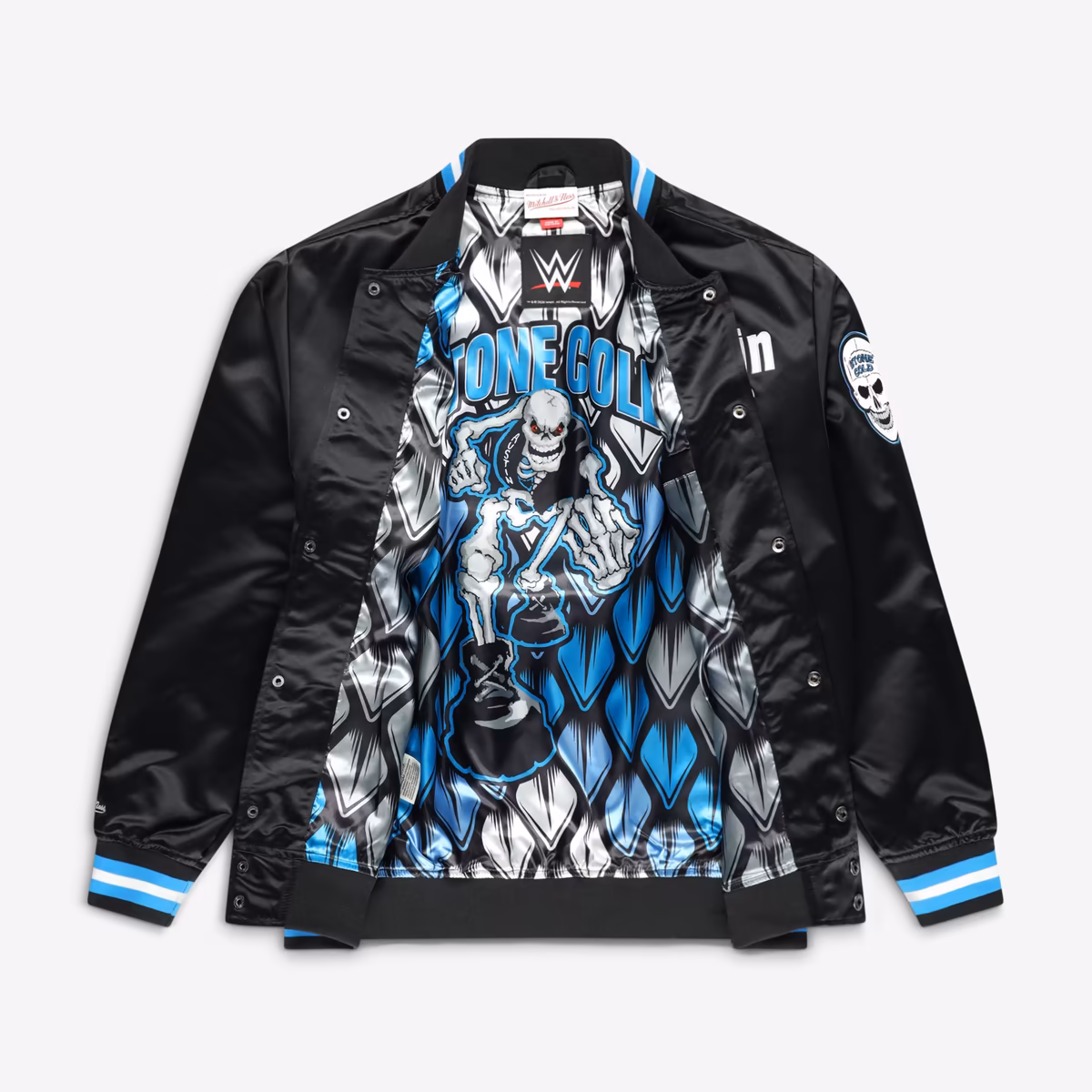 Men's Mitchell & Ness Black "Stone Cold" Steve Austin 3:16 Day Lightweight Full-Snap Satin Jacket 8 Men's Mitchell & Ness Black "Stone Cold" Steve Austin 3:16 Day Lightweight Full-Snap Satin Jacket