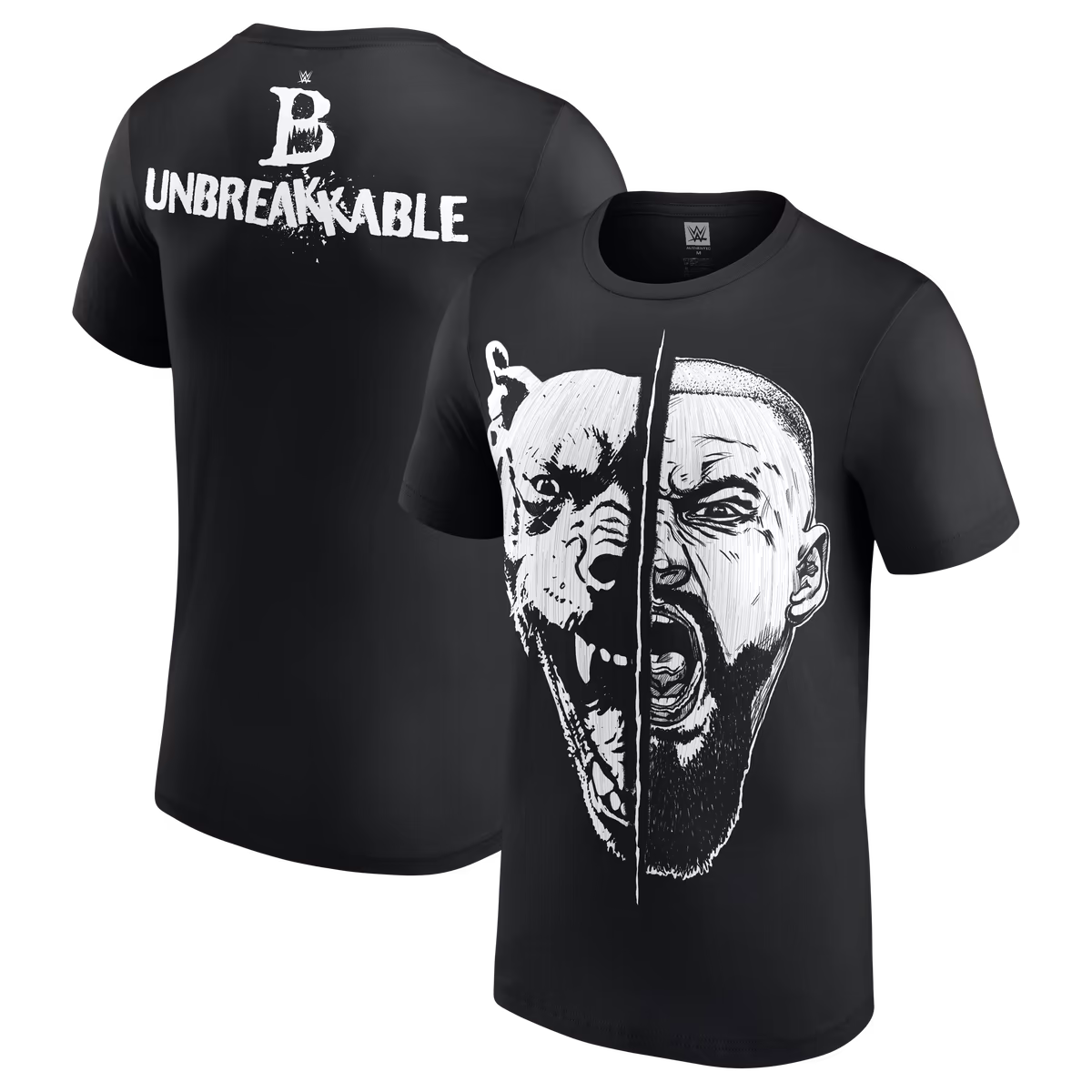 Men's Black Bron Breakker Split Face T-Shirt