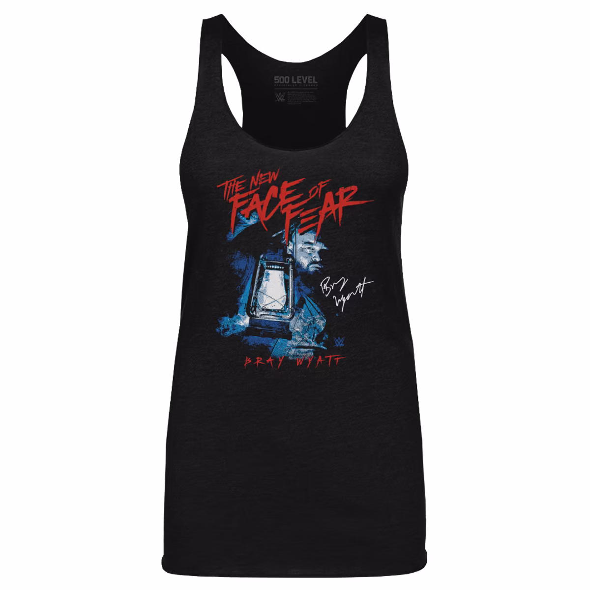 Women's 500 Level Heather Black Bray Wyatt The New Face of Fear Tri-Blend Tank Top