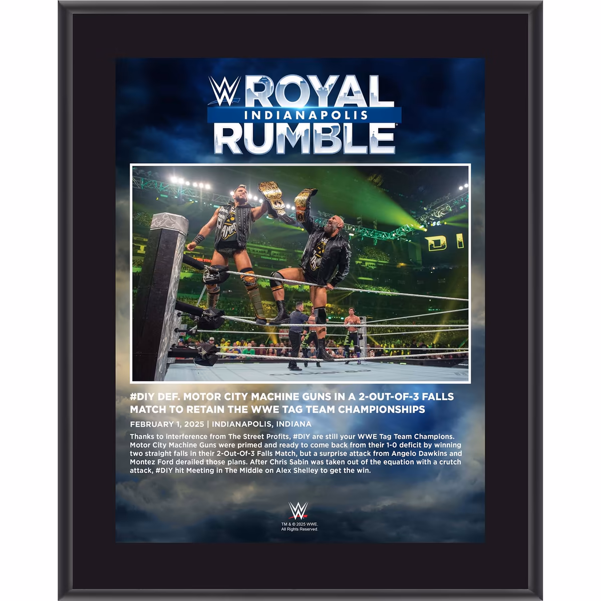 Johnny Gargano & Tommaso Ciampa WWE 10.5" x 13" 2025 Royal Rumble Sublimated Plaque