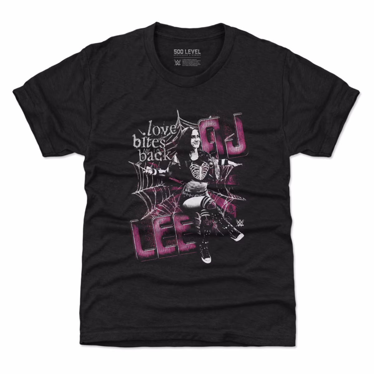 Youth 500 Level Heather Black AJ Lee Spider Web T-Shirt