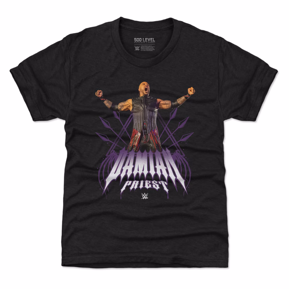 Youth 500 Level Heather Black Damian Priest Superstar Name T-Shirt 2 Youth 500 Level Heather Black Damian Priest Superstar Name T-Shirt