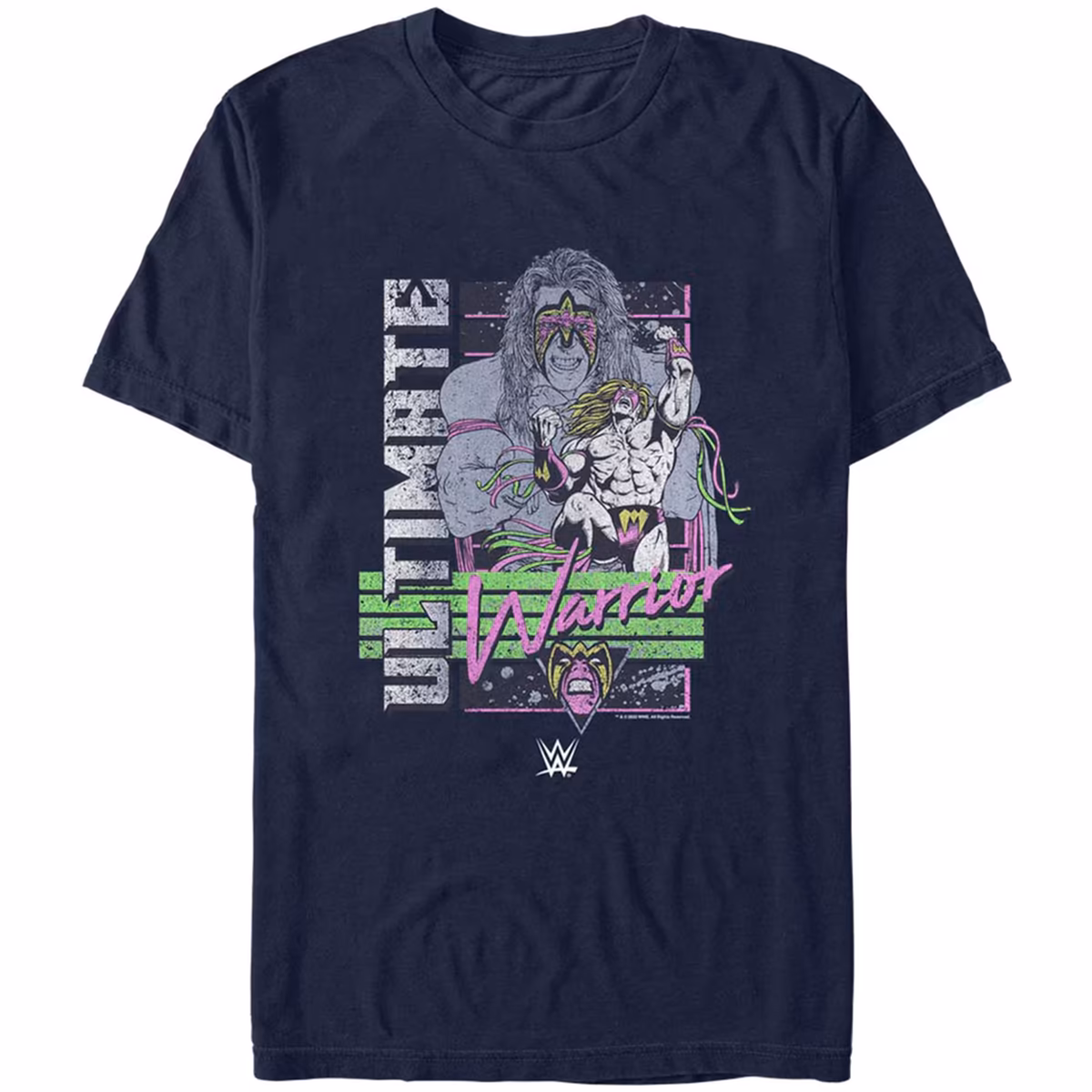 Men's Mad Engine Navy The Ultimate Warrior Space Graphic T-Shirt 1 Men's Mad Engine Navy The Ultimate Warrior Space Graphic T-Shirt