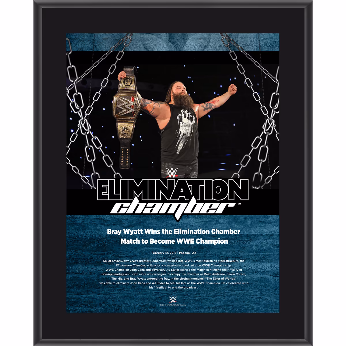 Bray Wyatt 10.5" x 13" 2017 Elimination Chamber Sublimated Plaque