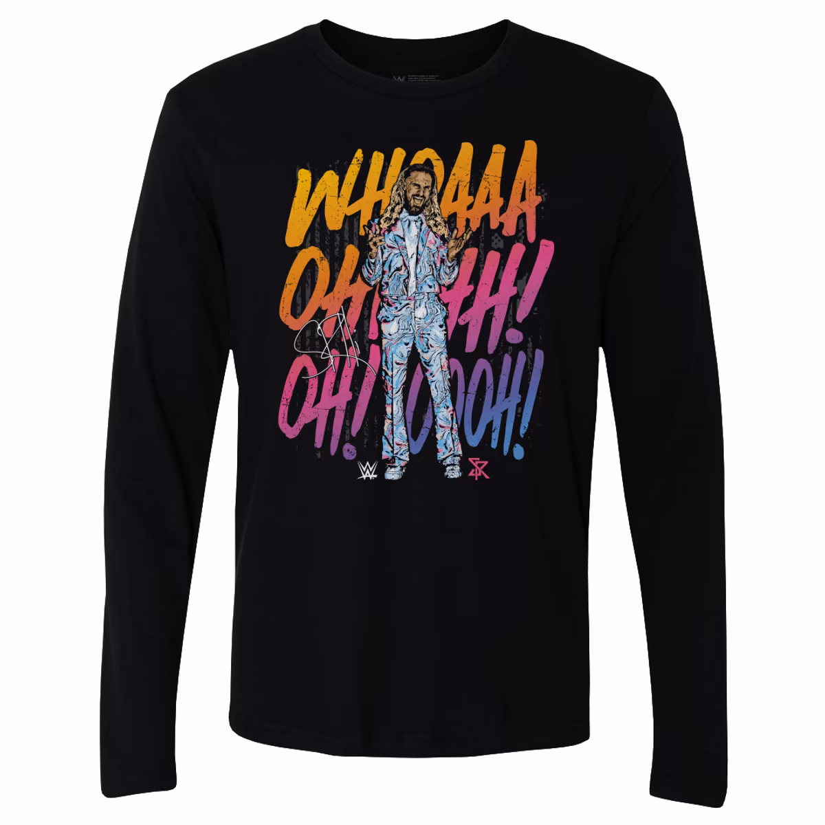 Men's 500 Level Black Seth "Freakin" Rollins Entrance Chant Long Sleeve T-Shirt