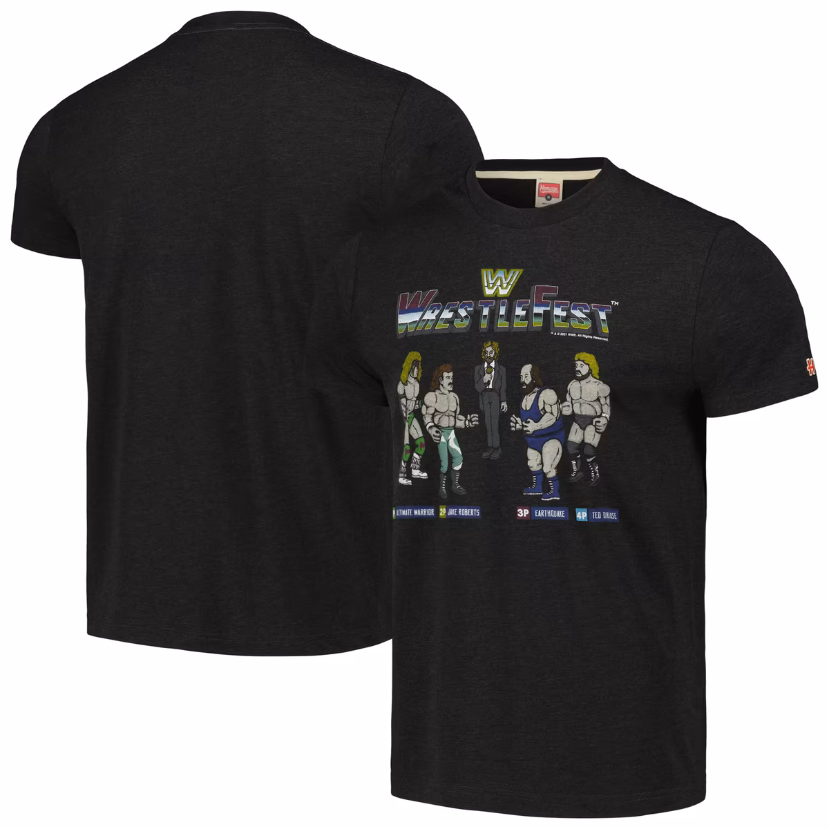 Men's Homage Heather Charcoal WrestleFest Retro Logo T-Shirt 2 Men's Homage Heather Charcoal WrestleFest Retro Logo T-Shirt