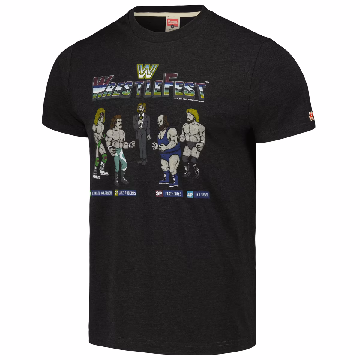 Men's Homage Heather Charcoal WrestleFest Retro Logo T-Shirt 3 Men's Homage Heather Charcoal WrestleFest Retro Logo T-Shirt