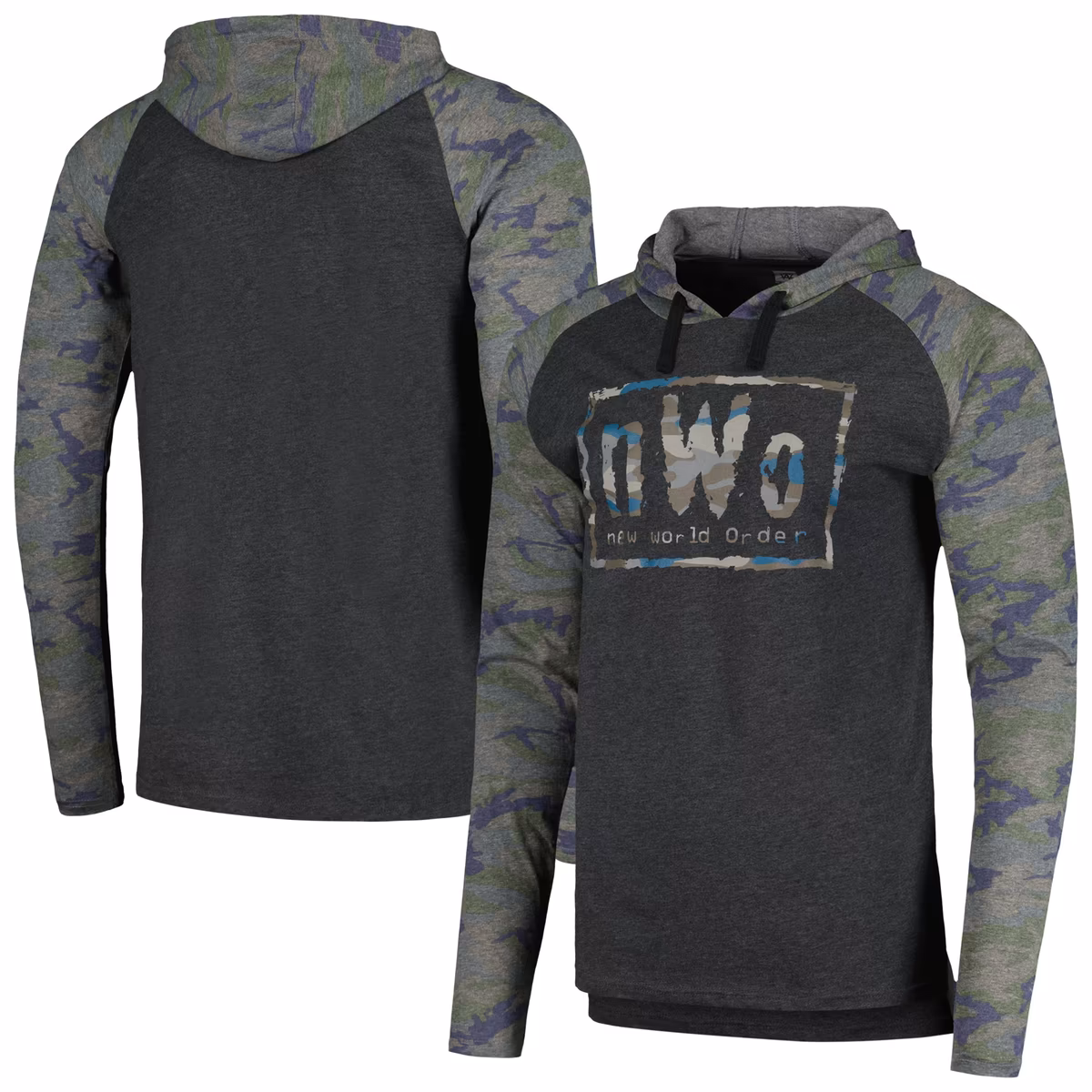 Men's Charcoal nWo Raglan Pullover Hoodie 4 Men's Charcoal nWo Raglan Pullover Hoodie