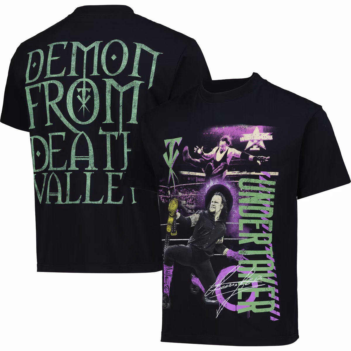 Men's Black The Undertaker Oversized Heavyweight Demon T-Shirt 7 Men's Black The Undertaker Oversized Heavyweight Demon T-Shirt