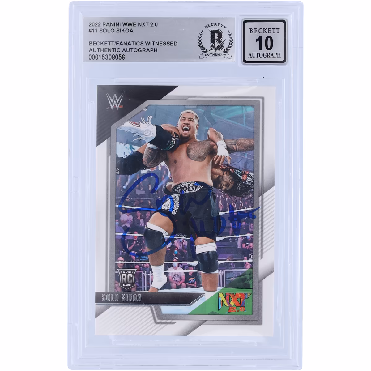 Solo Sikoa WWE Autographed 2022 Panini NXT 2.0 #11 Beckett Fanatics Witnessed Authenticated 10 Rookie Card 7 Solo Sikoa WWE Autographed 2022 Panini NXT 2.0 #11 Beckett Fanatics Witnessed Authenticated 10 Rookie Card
