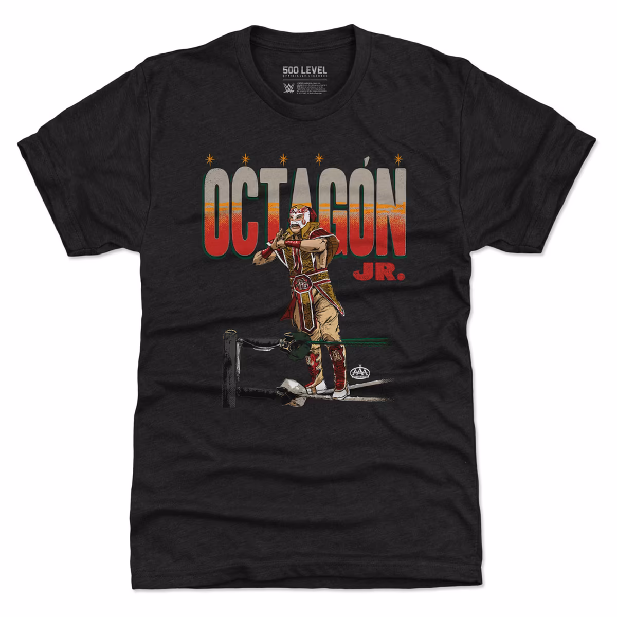 Men's 500 Level Black Octagón Jr. Bold Premium Tri-Blend T-Shirt