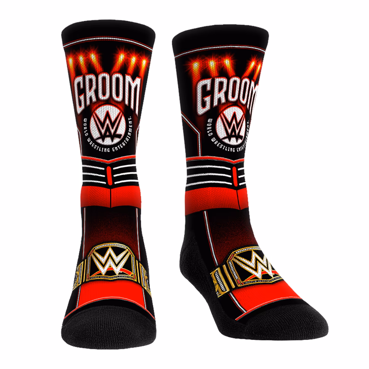Men's Rock Em   WWE Merchandise Logo Groom Crew Socks