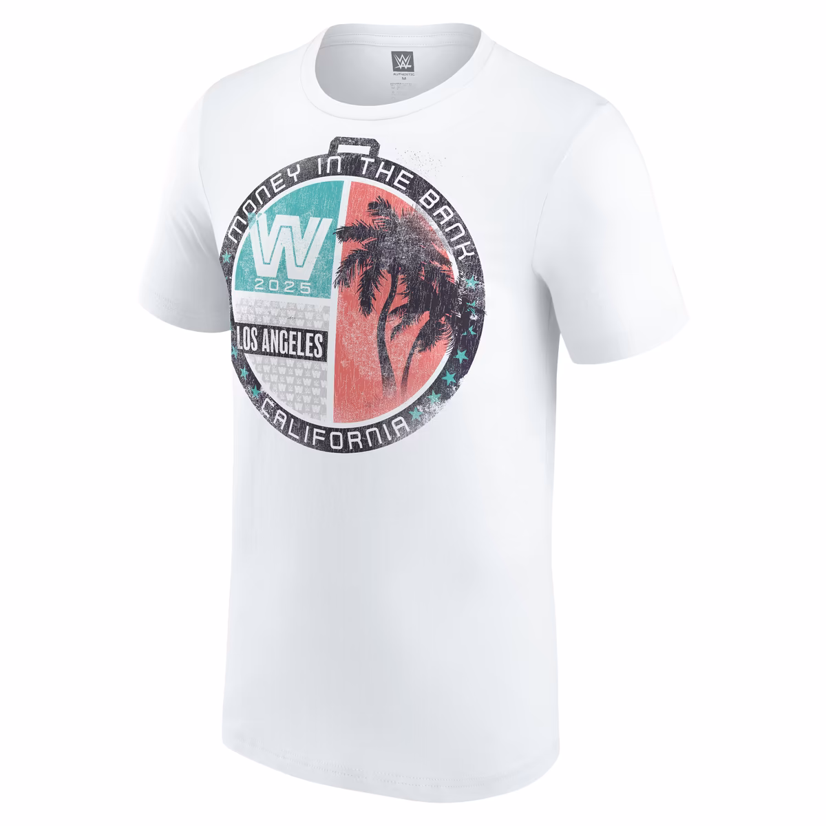 Men's White Money in the Bank 2025 LA Palm Tree T-Shirt 3 Men's White Money in the Bank 2025 LA Palm Tree T-Shirt