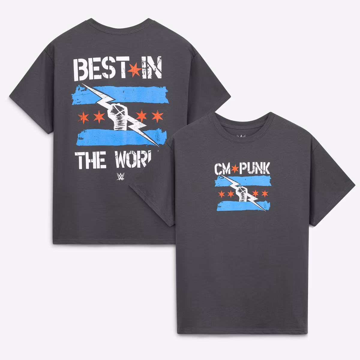 Men's Goodie Two Sleeves  Charcoal CM Punk Best in the World Graphic T-Shirt