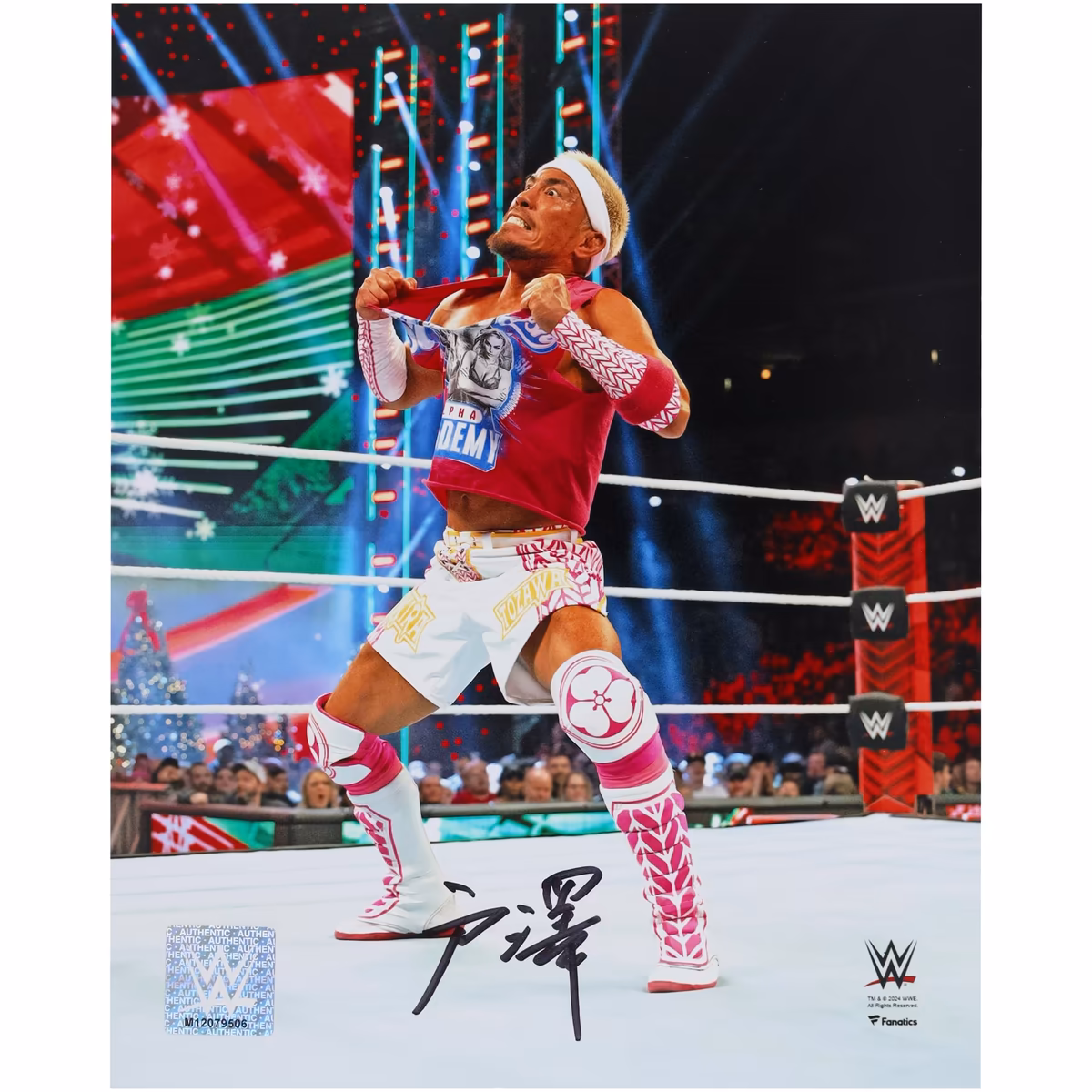 Akira Tozawa WWE Autographed 8" x 10" Ripping Shirt Photograph