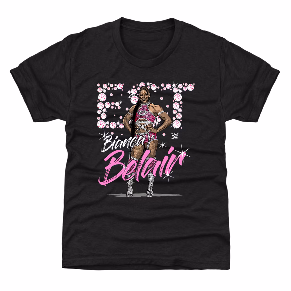 Youth 500 Level Black Bianca Belair Pose T-Shirt 2 Youth 500 Level Black Bianca Belair Pose T-Shirt