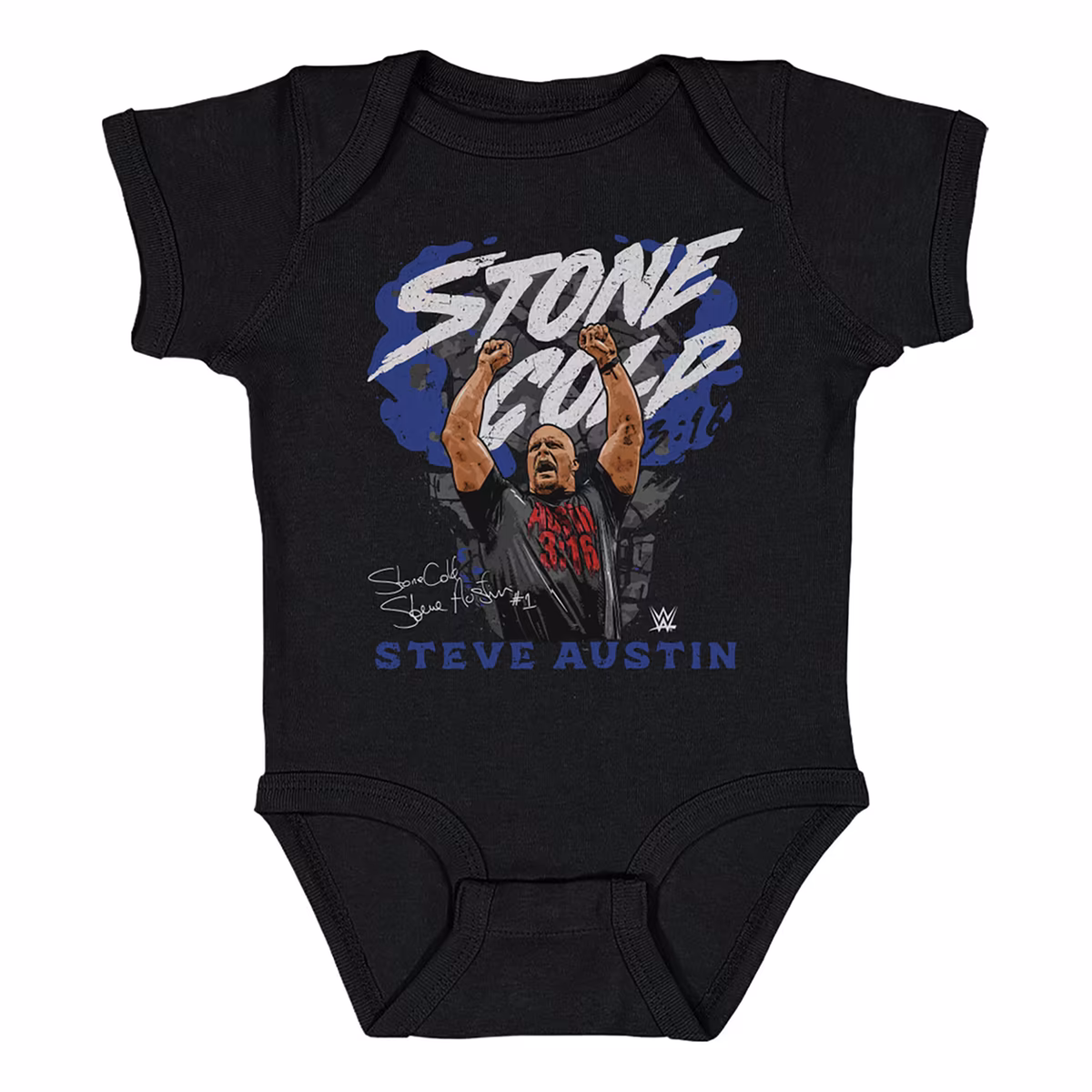 Infant 500 Level Black "Stone Cold" Steve Austin Pose Body Suit 2 Infant 500 Level Black "Stone Cold" Steve Austin Pose Body Suit