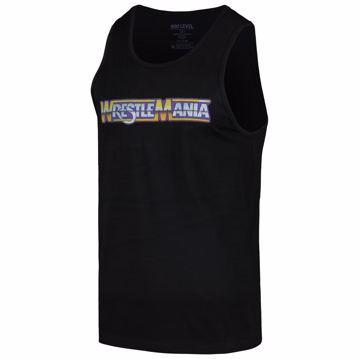 Men's 500 Level Black WrestleMania Logo Scoop Neck Tank Top 3 Men's 500 Level Black WrestleMania Logo Scoop Neck Tank Top