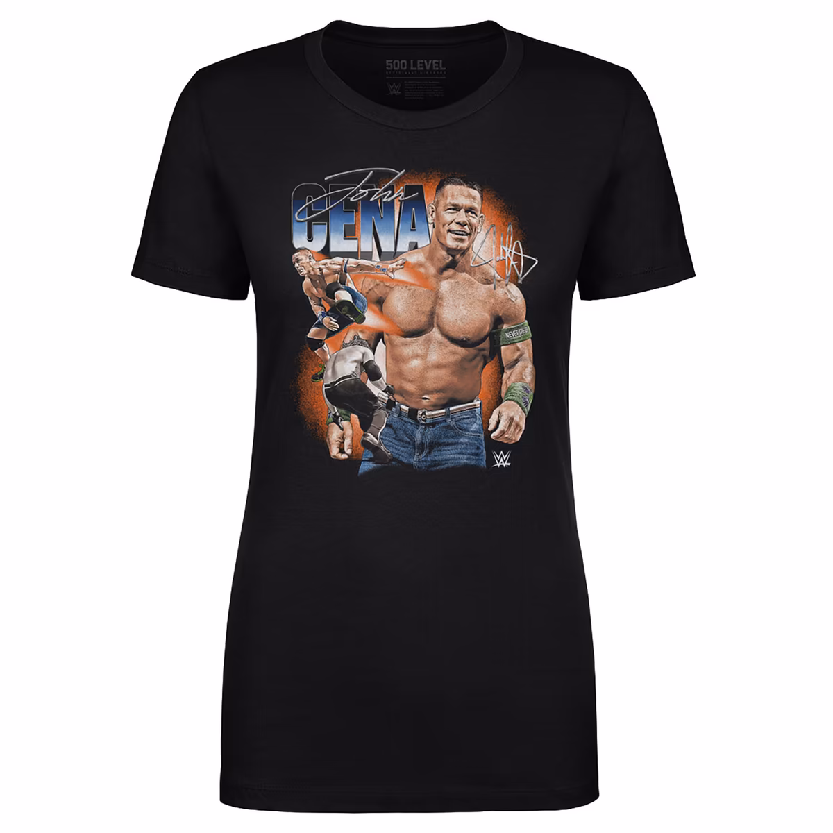 Women's 500 Level Black John Cena Vintage Superstar T-Shirt 8 Women's 500 Level Black John Cena Vintage Superstar T-Shirt