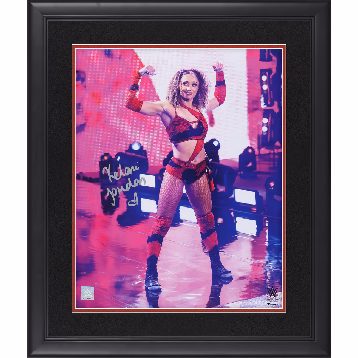 Kelani Jordan WWE Autographed Framed 16" x 20" Entrance Photograph 8 Kelani Jordan WWE Autographed Framed 16" x 20" Entrance Photograph