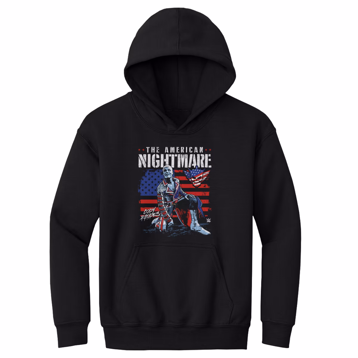 Youth 500 Level Black Cody Rhodes American Flag Pullover Hoodie