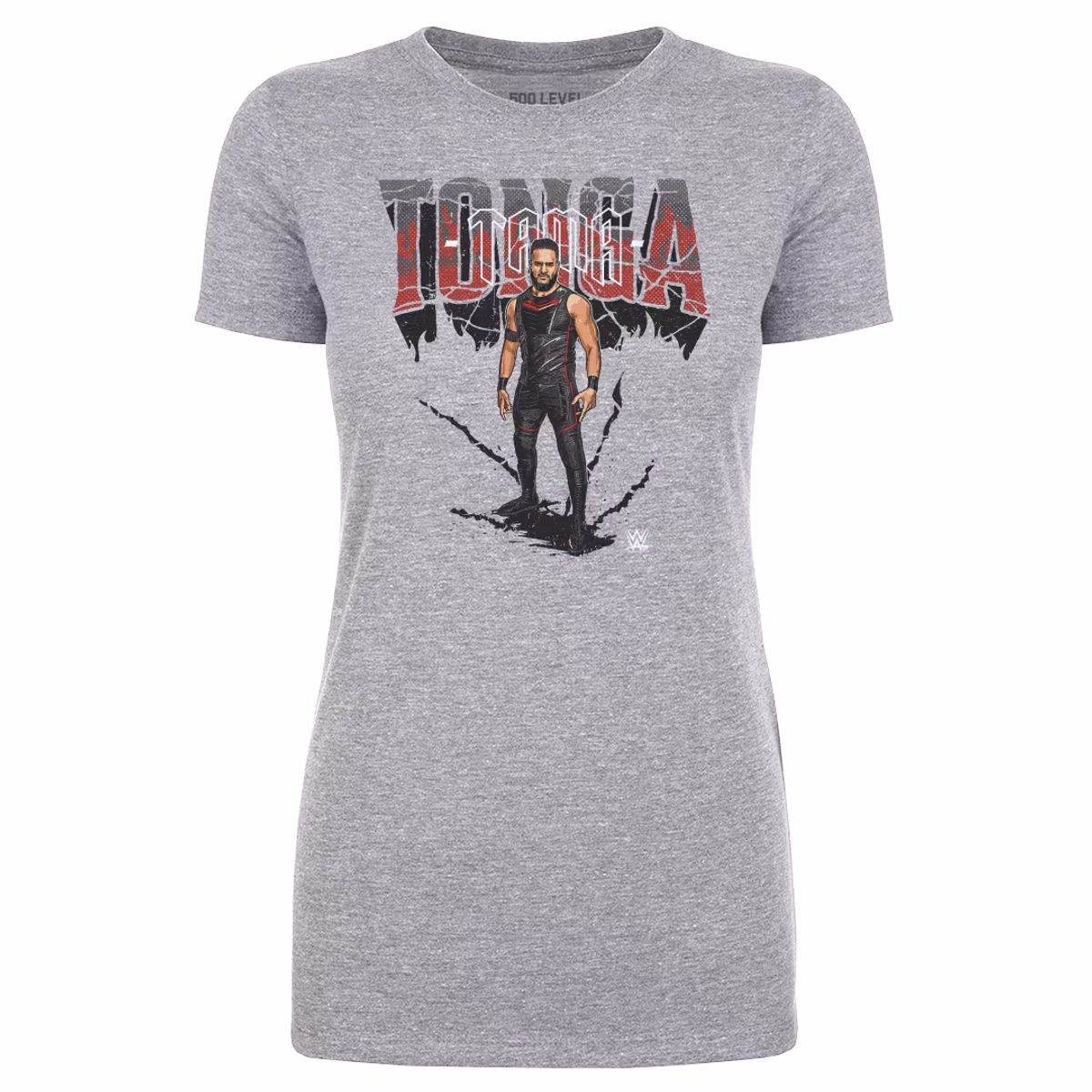 Women's 500 Level Heather Gray Tama Tonga Grunge T-Shirt 2 Women's 500 Level Heather Gray Tama Tonga Grunge T-Shirt