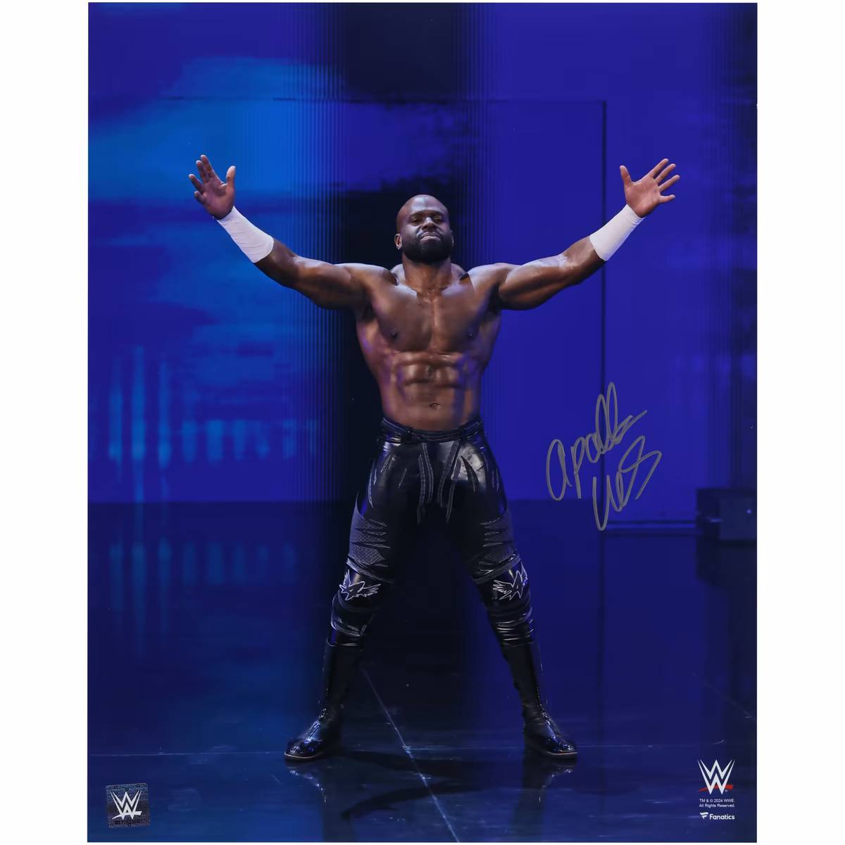 Apollo Crews WWE Autographed 16" x 20" Entrance Photograph