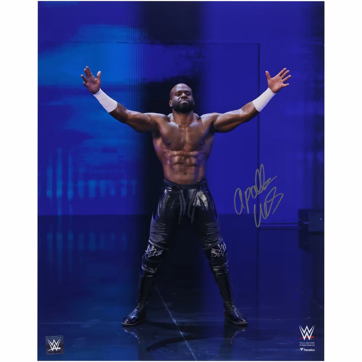 Apollo Crews WWE Autographed 16" x 20" Entrance Photograph