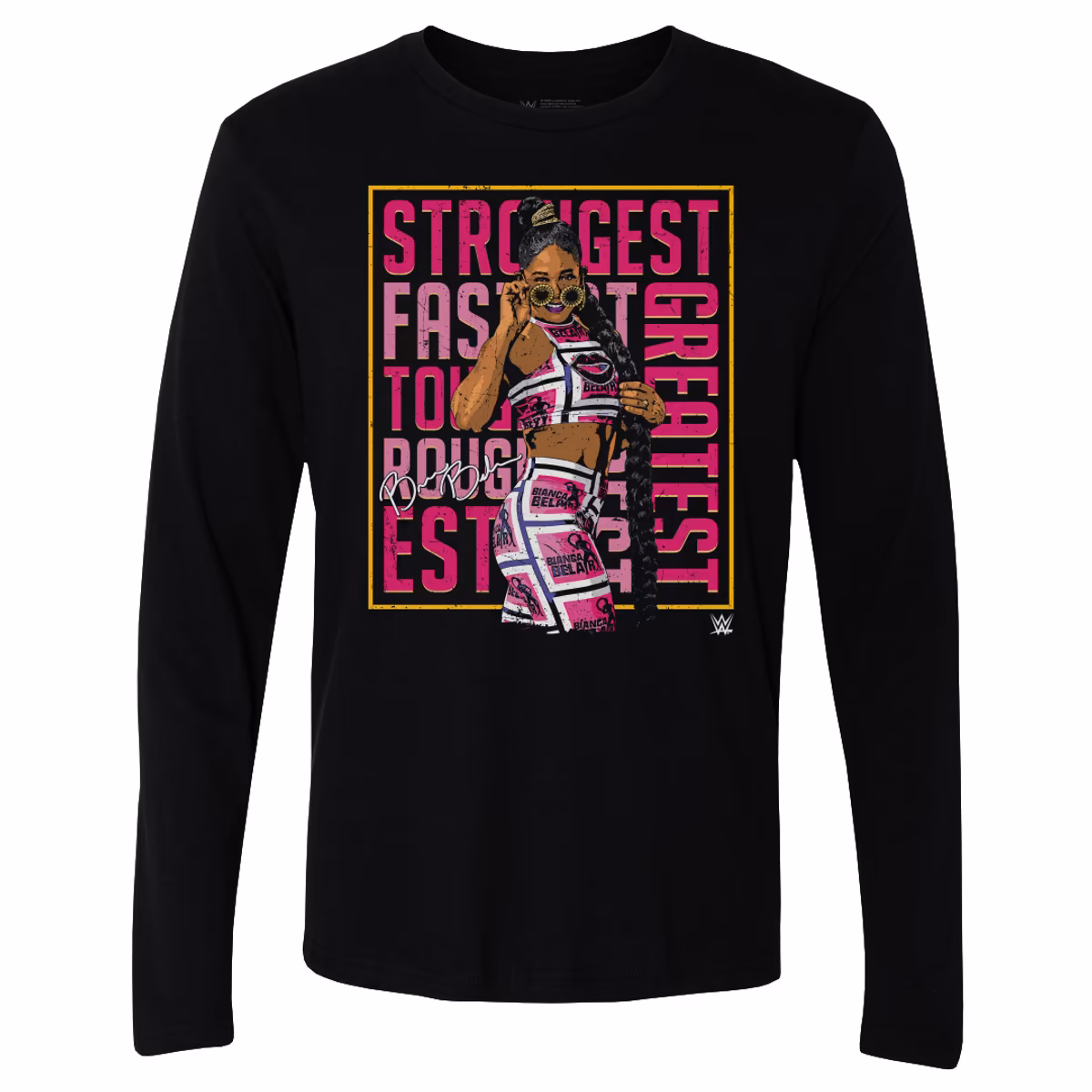 Men's 500 Level Black Bianca Belair Greatest Pose Long Sleeve T-Shirt