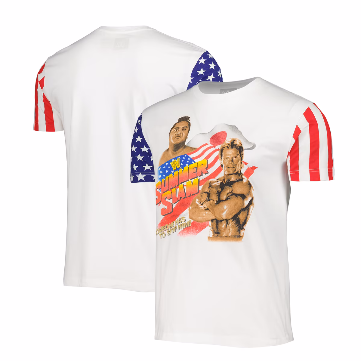 Men's White SummerSlam Stars & Stripes T-Shirt