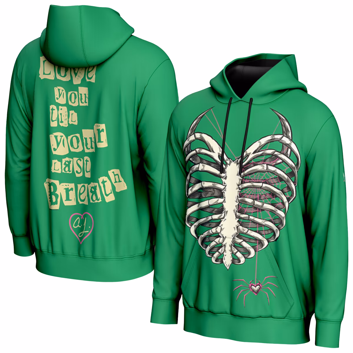 Men's ProSphere Green AJ Lee Ribcage Hoodie