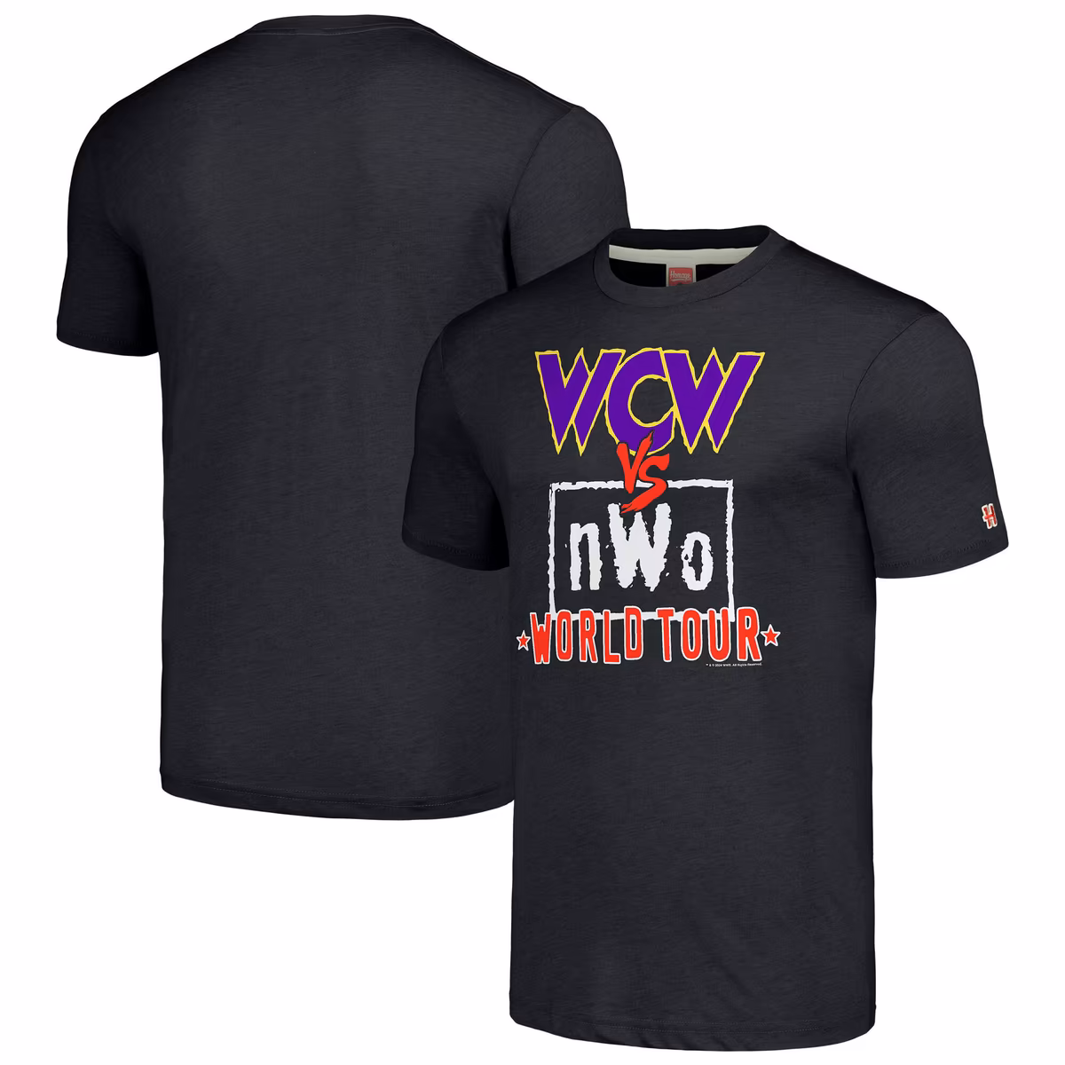 Men's Homage Heather Charcoal WCW vs. nWo World Tour Tri-Blend T-Shirt