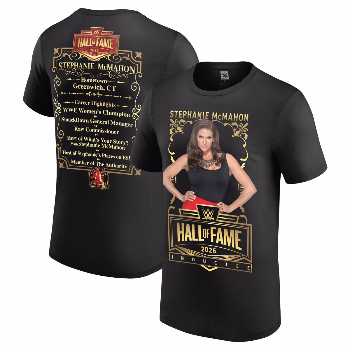 Men's Black Stephanie McMahon WWE Hall of Fame 2026 T-Shirt