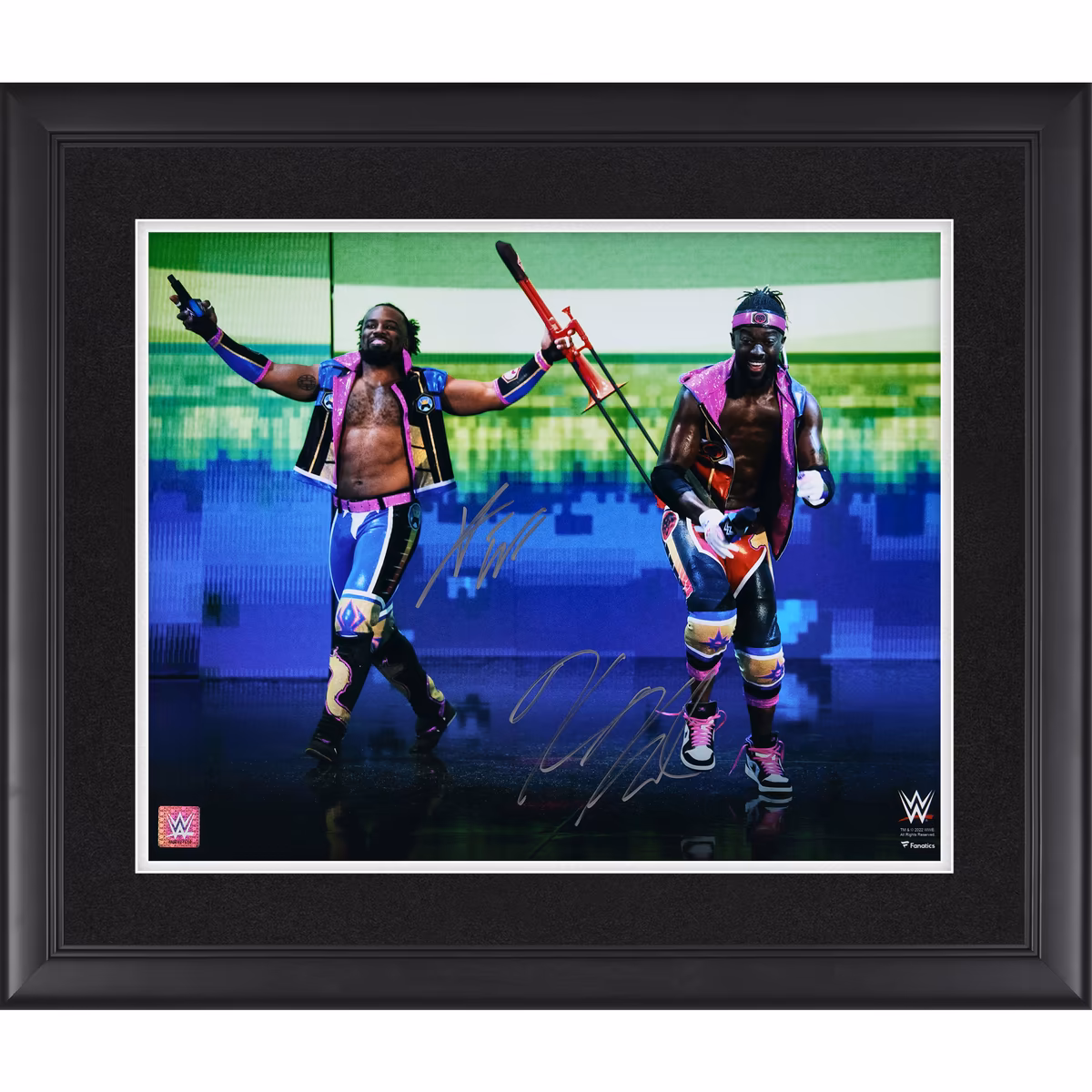 Kofi Kingston & Xavier Woods The New Day WWE Autographed Framed 16" x 20" Entrance Photograph 9 Kofi Kingston & Xavier Woods The New Day WWE Autographed Framed 16" x 20" Entrance Photograph