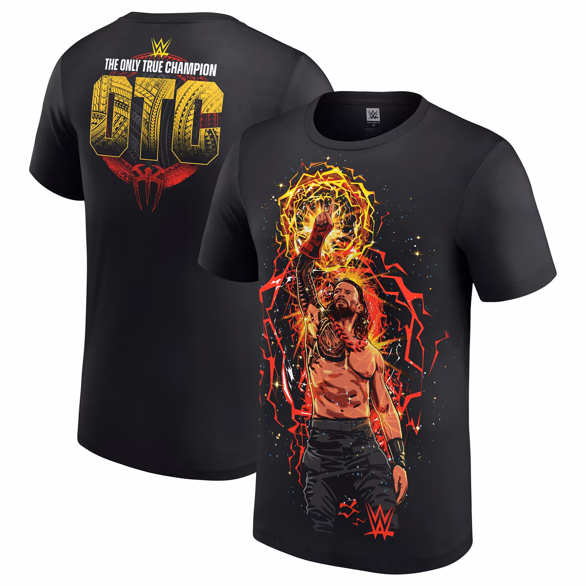 Youth Black Roman Reigns Aura Cartoon T-Shirt