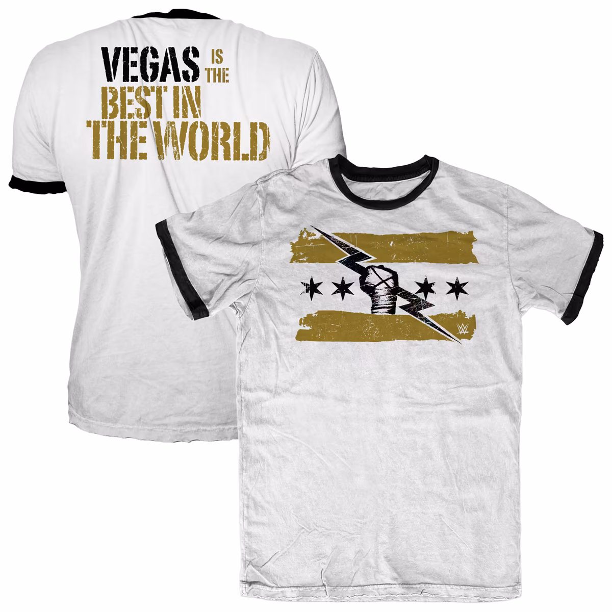 Men's White CM Punk Best in the World Las Vegas Ringer T-Shirt 1 Men's White CM Punk Best in the World Las Vegas Ringer T-Shirt