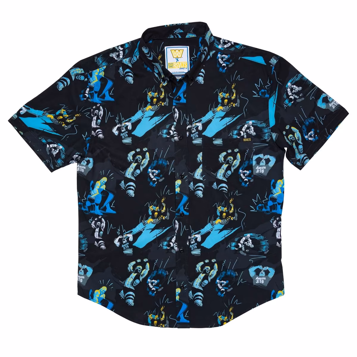 Men's Black "Stone Cold" Steve Austin Button-Down Shirt