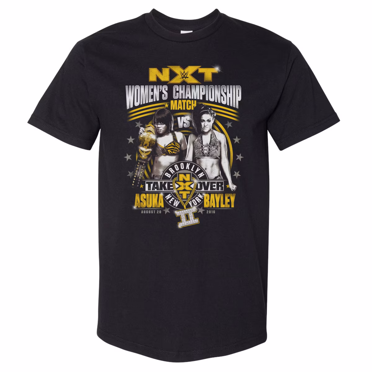 Men's 500 Level Black NXT TakeOver: New York II Asuka vs. Bayley Heavyweight T-Shirt 8 Men's 500 Level Black NXT TakeOver: New York II Asuka vs. Bayley Heavyweight T-Shirt