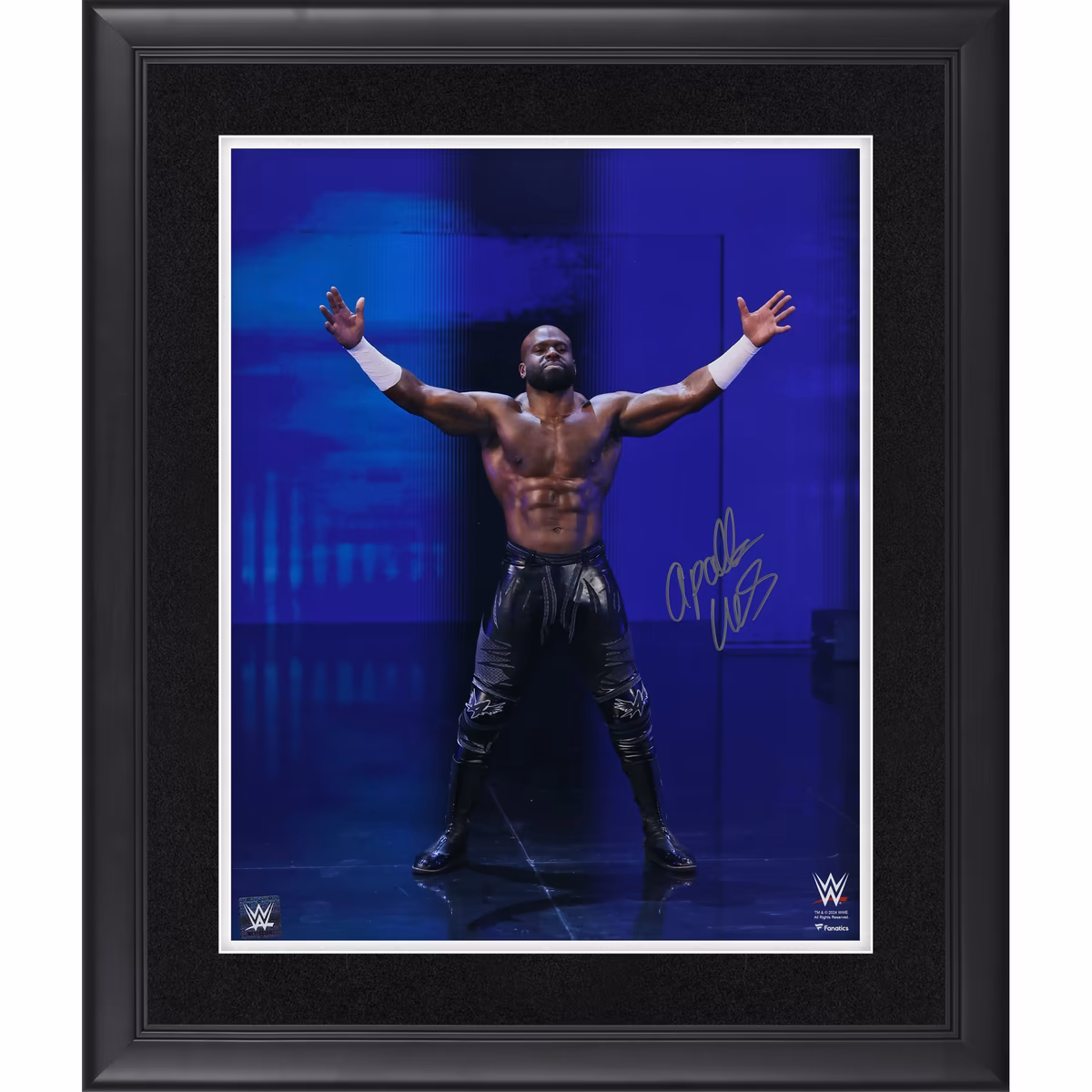 Apollo Crews WWE Autographed Framed 16" x 20" Entrance Photograph
