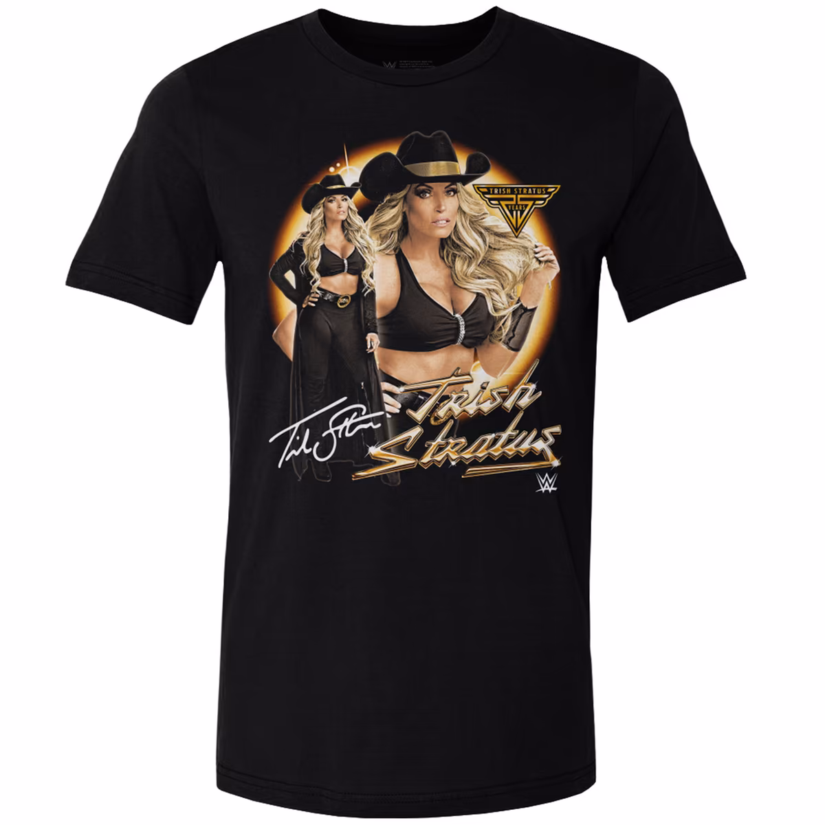 Men's 500 Level Black Trish Stratus 25th Anniversary Vintage T-Shirt