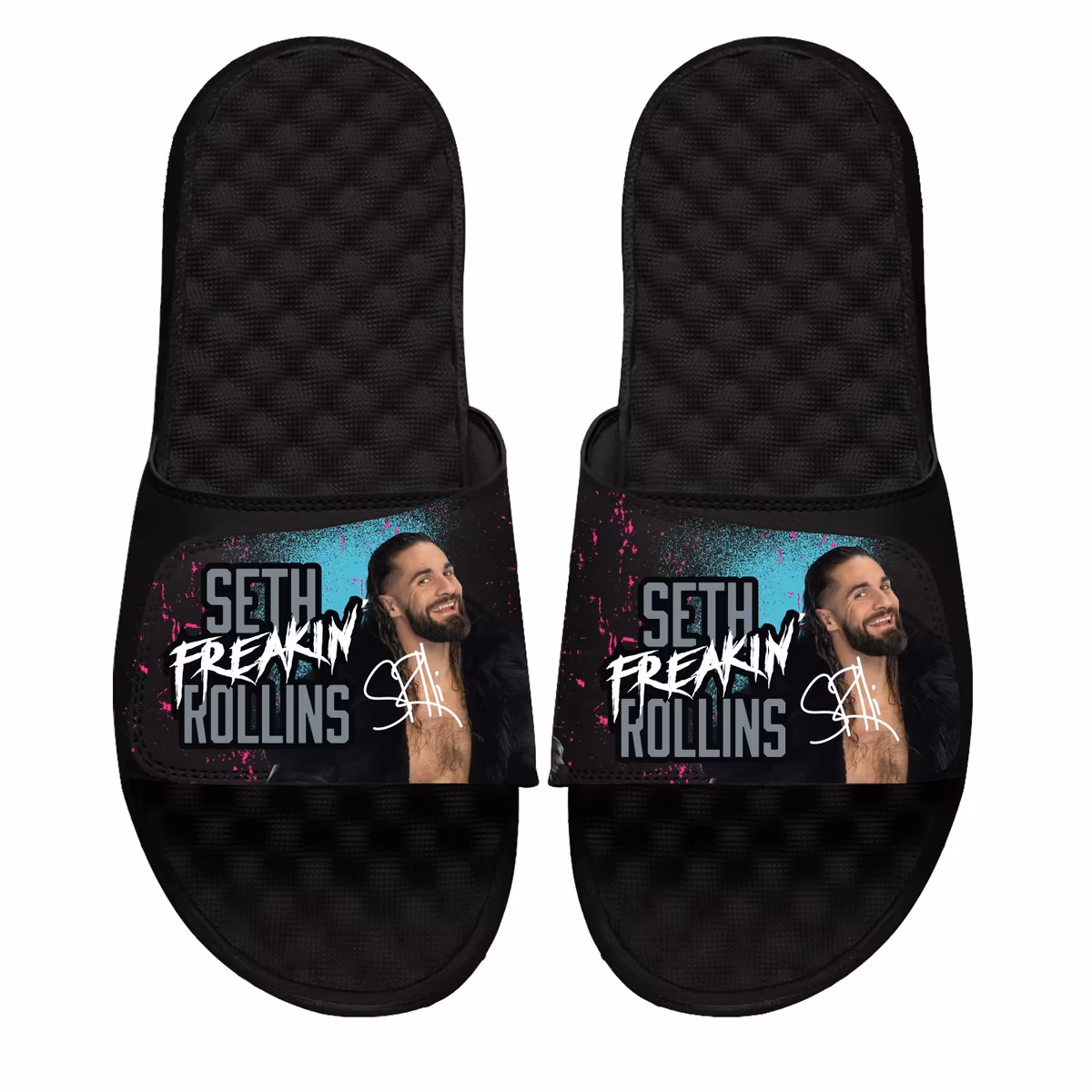 Youth ISlide Black Seth Rollins Collage Slide Sandals