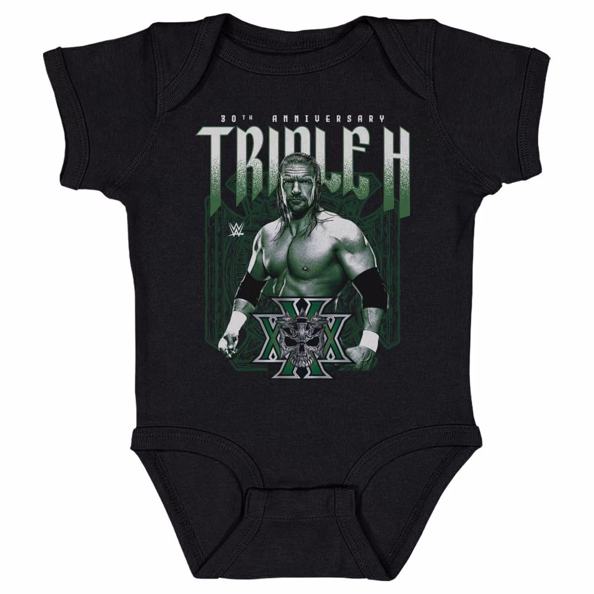 Infant 500 Level Black Triple H 30th Anniversary Bodysuit