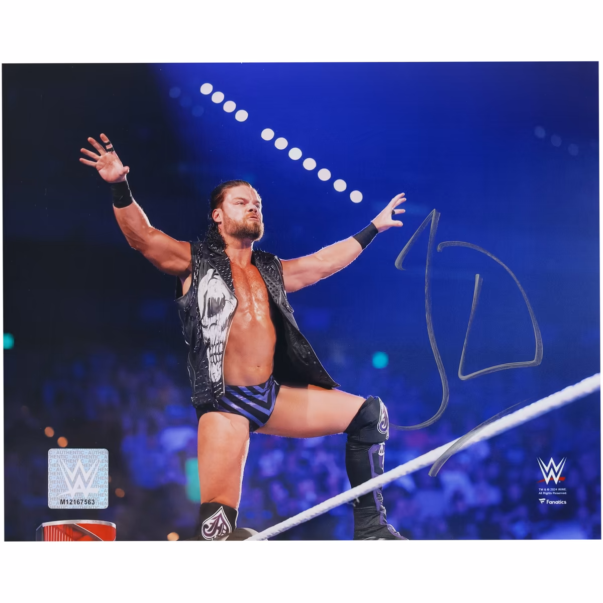 JD McDonagh WWE Autographed 8" x 10" Entrance On Ropes Photograph