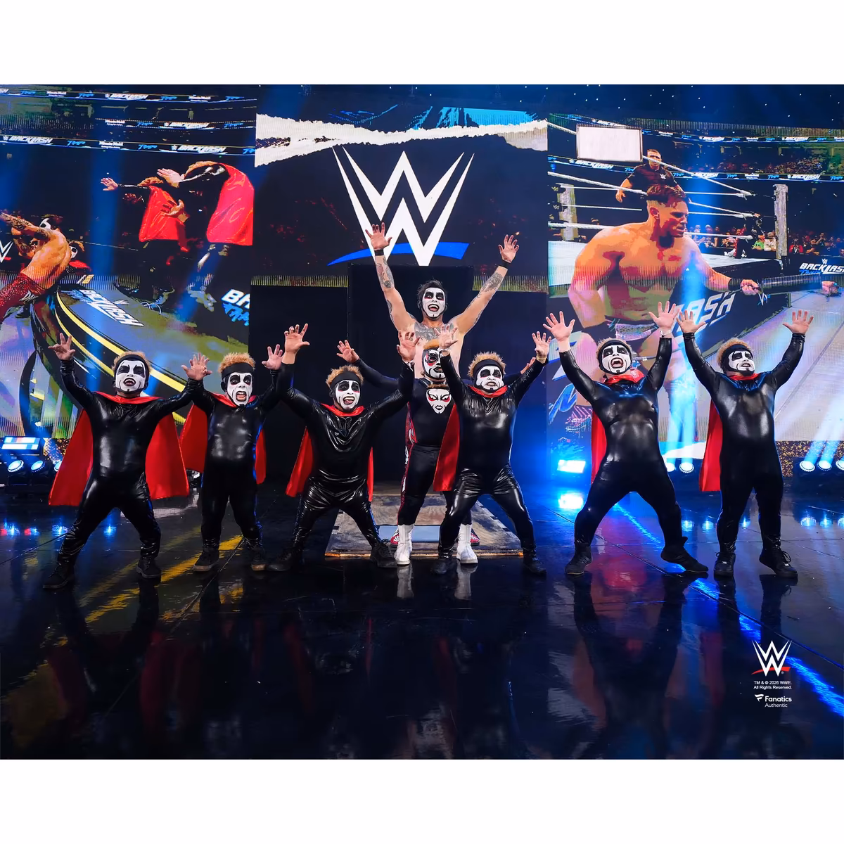 Danhausen & Minihausen WWE Unsigned 2026 Backlash Entrance Photograph