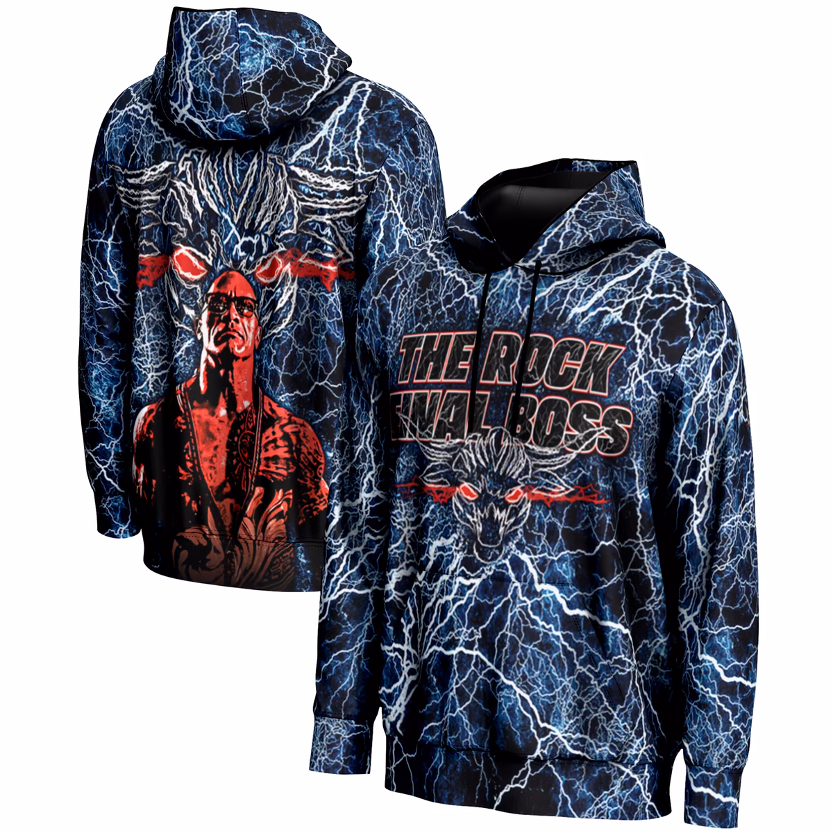 Men's Blue The Rock The Final Boss Graphic Pullover Hoodie 9 Men's Blue The Rock The Final Boss Graphic Pullover Hoodie