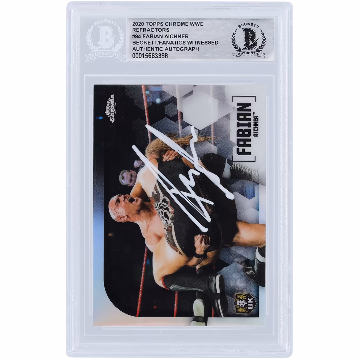 Giovanni Vinci WWE Autographed 2020 Topps Chrome Refractors #94 Beckett Fanatics Witnessed Authenticated Card