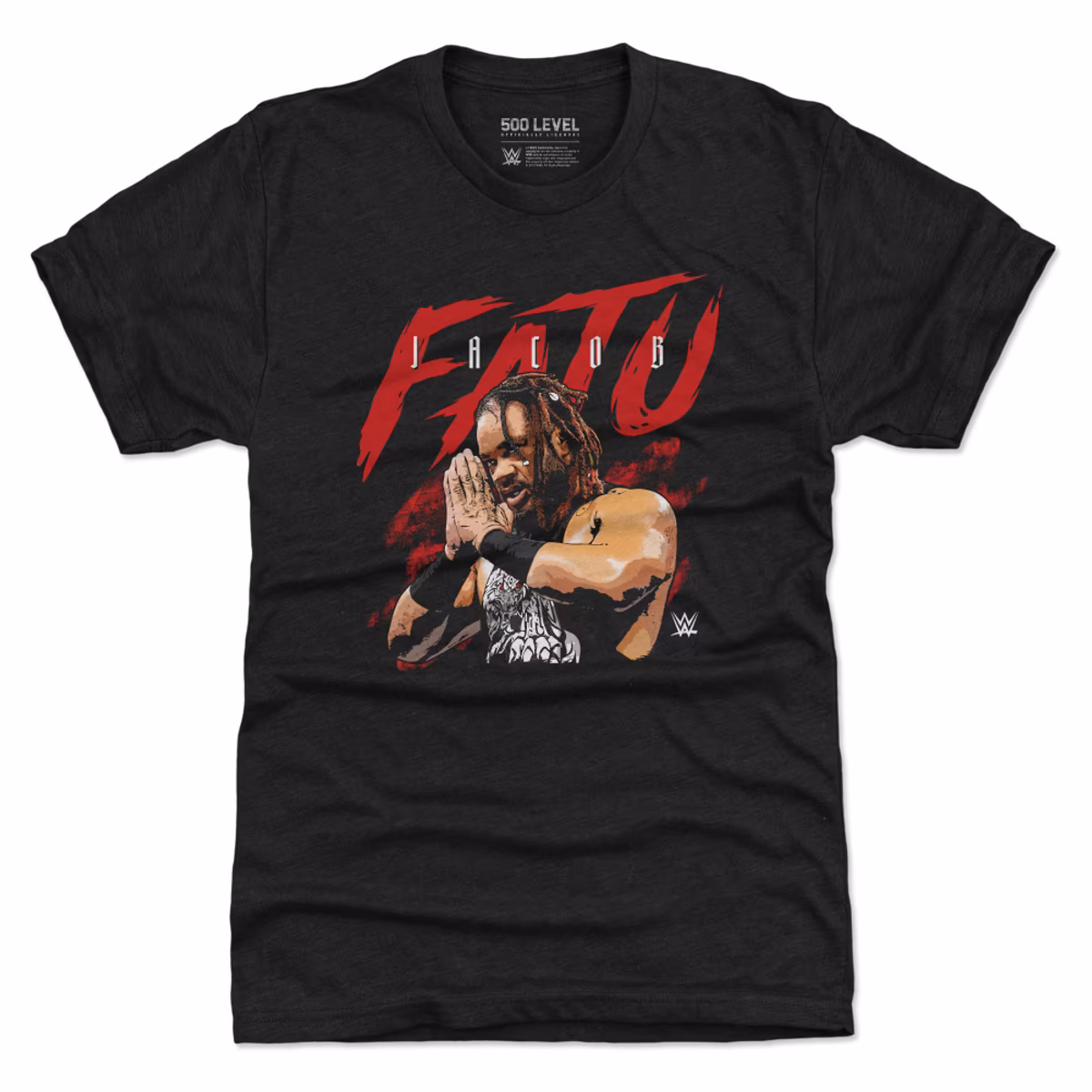 Men's 500 Level Heather Black Jacob Fatu Name Grunge Tri-Blend T-Shirt