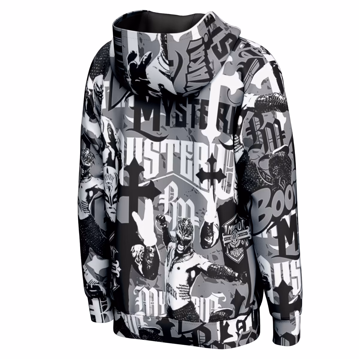 Men's ProSphere Black Rey Mysterio Camo Collage Full-Zip Hoodie 4 Men's ProSphere Black Rey Mysterio Camo Collage Full-Zip Hoodie