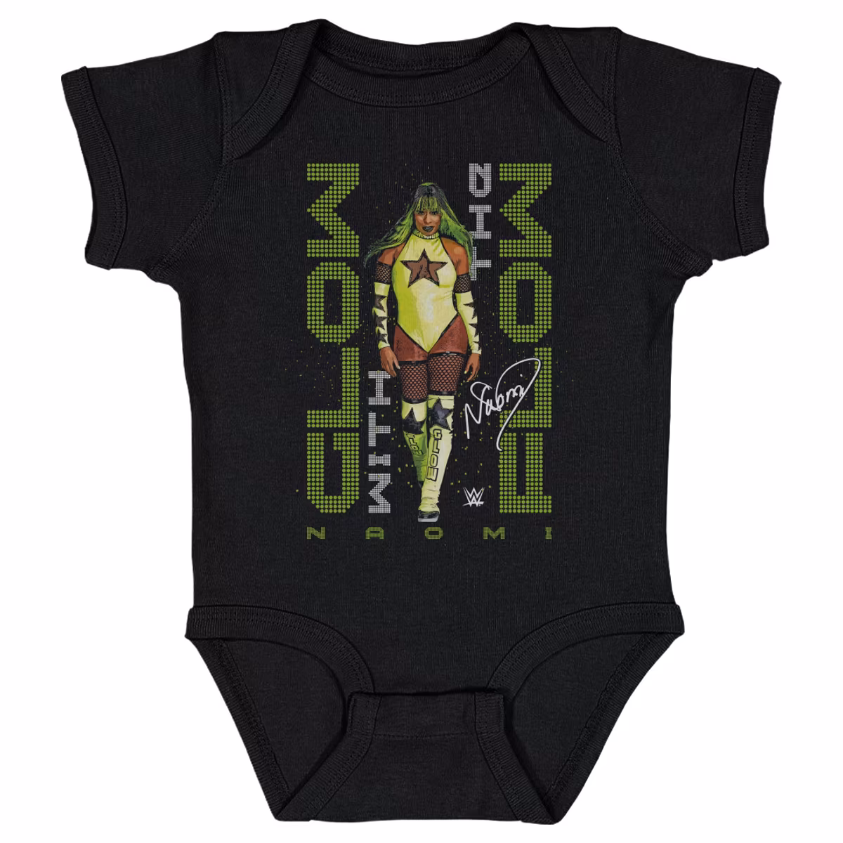 Infant 500 Level Black Naomi Glow With The Flow Pose Bodysuit