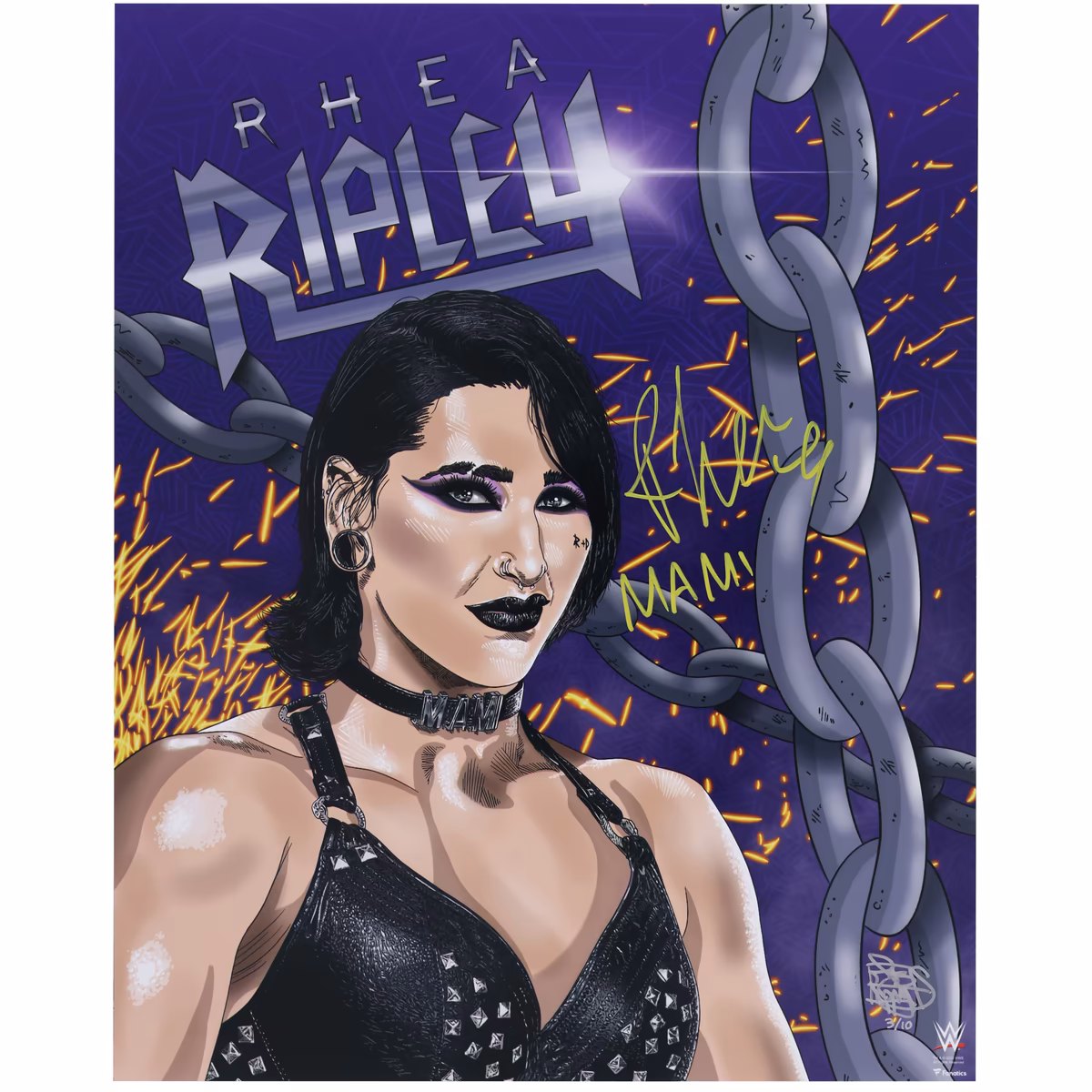 Rhea Ripley WWE Autographed 16" x 20" Photo Print with "Mami" Inscription and Art by Maz Adams - Limited Edition of 10 8 Rhea Ripley WWE Autographed 16" x 20" Photo Print with "Mami" Inscription and Art by Maz Adams - Limited Edition of 10